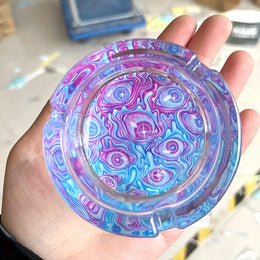 Creative Eyes Glass Ashtray – Round Decorative Ash Tray