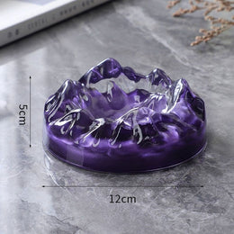 Nordic Iceberg Glass Ashtray – Light Luxury Desktop Decor