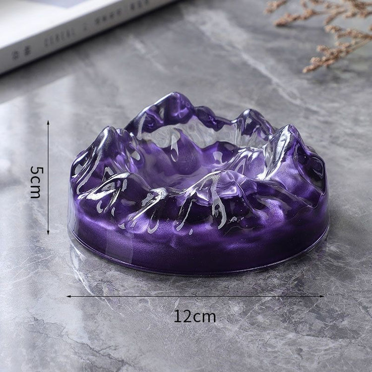 Nordic Iceberg Glass Ashtray – Light Luxury Desktop Decor