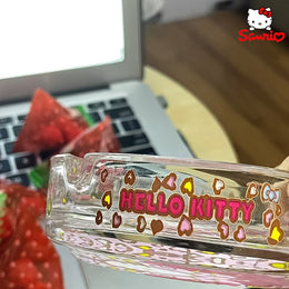 Y2K Cute Cartoon Glass Ashtray – Pink Heart Star Decorative Ash Tray