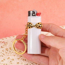 Leopard Print Bra Style Lighter Holder Keychain for BIC J6
