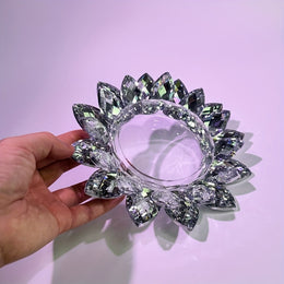 Crystal Lotus Ashtray & Candlestick – Decorative Desktop Piece
