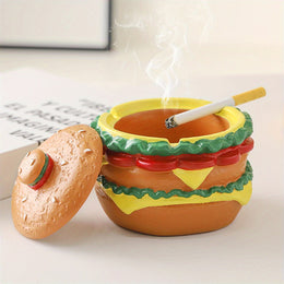 Burger Ashtray with Lid – Novelty Desktop Ash Tray