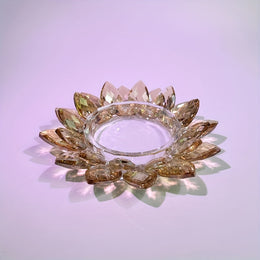 Crystal Lotus Ashtray & Candlestick – Decorative Desktop Piece