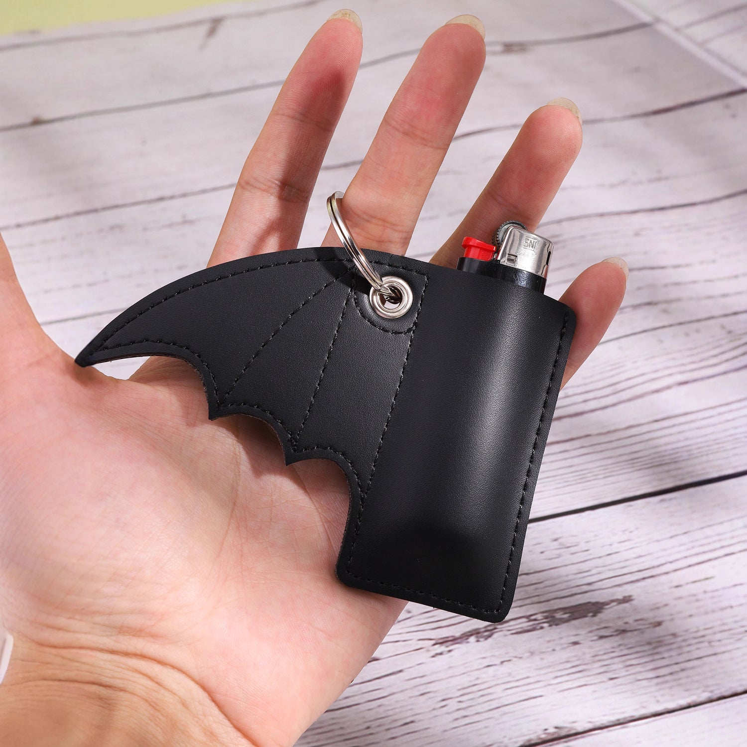 Bat Style PU Lighter Holder Case for BIC J3 / J5