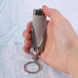 Creative Bra Shape Lighter Holder Keychain for BIC J6 – PU Leather Case
