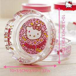 Y2K Cute Cartoon Glass Ashtray – Pink Heart Star Decorative Ash Tray