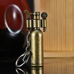 Vintage Flint Lighter – Unique Shape Keychain EDC