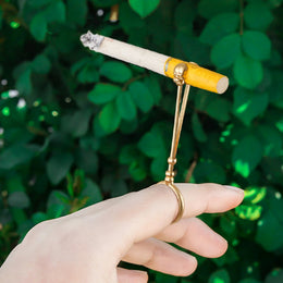 CIGARETTE HOLDER RING METAL SKULL