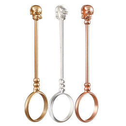 CIGARETTE HOLDER RING METAL SKULL