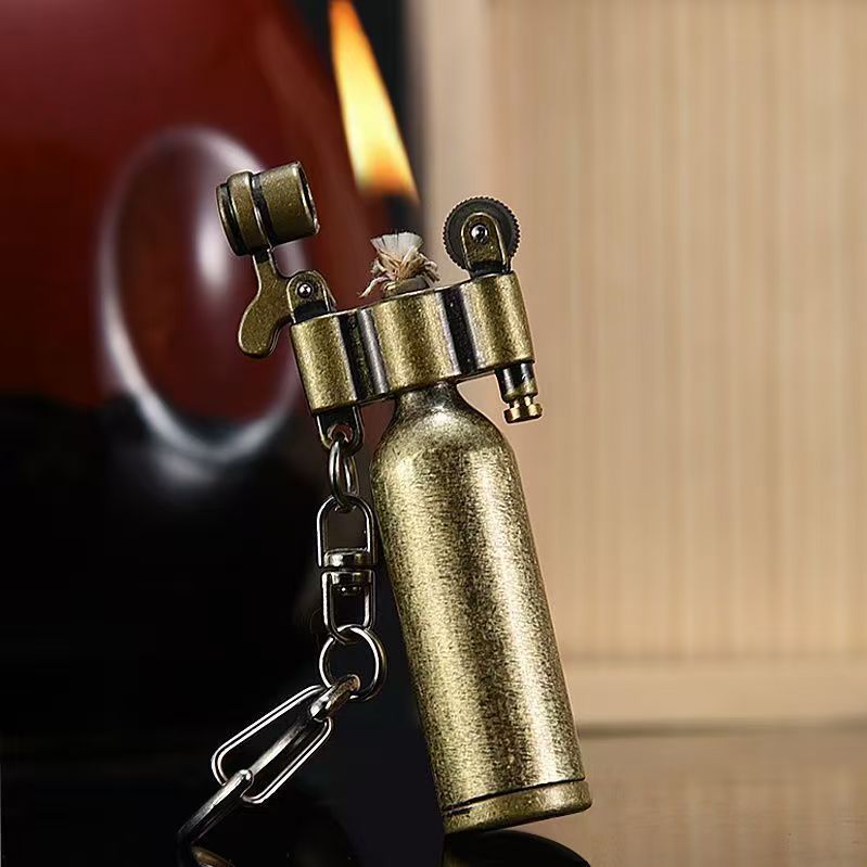 Vintage Flint Lighter – Unique Shape Keychain EDC