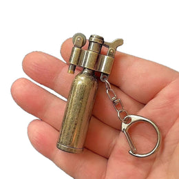 Vintage Flint Lighter – Unique Shape Keychain EDC