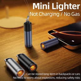 USB-C Portable Arc Lighter – Rechargeable, Flameless, Keychain Design