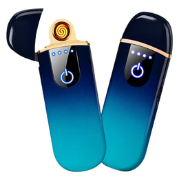 ولاعة USB قابلة لإعادة الشحن – بقوس مزدوج، وتحكم باللمس، وشاشة LED