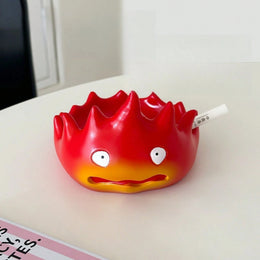 Calcifer Ashtray with Lid – Creative Flame Ashproof Desktop Ash Tray