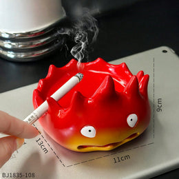 Calcifer Ashtray with Lid – Creative Flame Ashproof Desktop Ash Tray