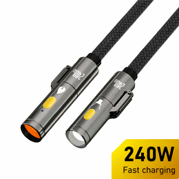 240W USB-C Fast Charging Cable – Multi Tool with Lighter & Flashlight