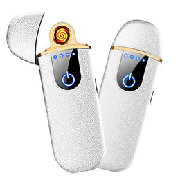 ولاعة USB قابلة لإعادة الشحن – بقوس مزدوج، وتحكم باللمس، وشاشة LED