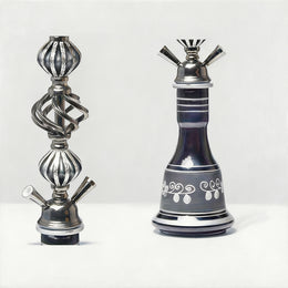 Gomba 21'' Hookah Complete Set Bundle with Flavors and Foil - 2 Hose Shisha Smoking Kit - Includes Accessories