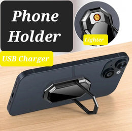 2-in-1 Lighter & Phone Holder – Rechargeable & Stylish