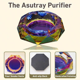 Blue Glass Ashtray – Sparkly Ash Tray for Home & Office
