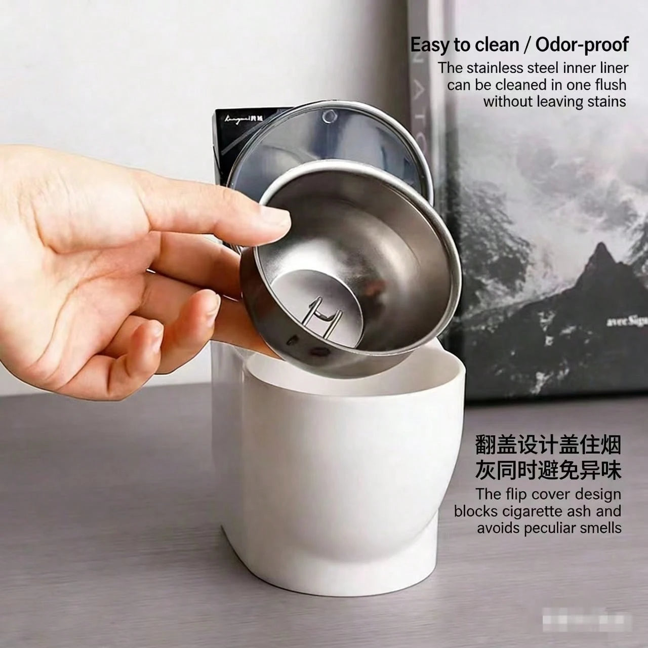Mini Toilet Wall Ashtray – Odor-Proof Windproof Ash Tray