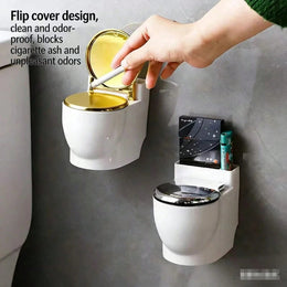 Mini Toilet Wall Ashtray – Odor-Proof Windproof Ash Tray