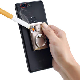 Light & Hold – Edles, wiederaufladbares Feuerzeug mit Telefonständer