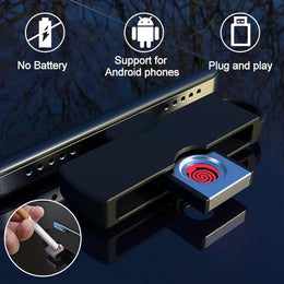 USB-C OTG Electric Lighter – No Battery, Plug & Use, Windproof