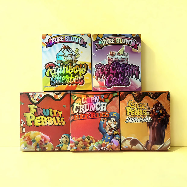 Gomba 3.5g Cali Packs Smell Proof Irregular Shape Mylar Bags Paper Box
