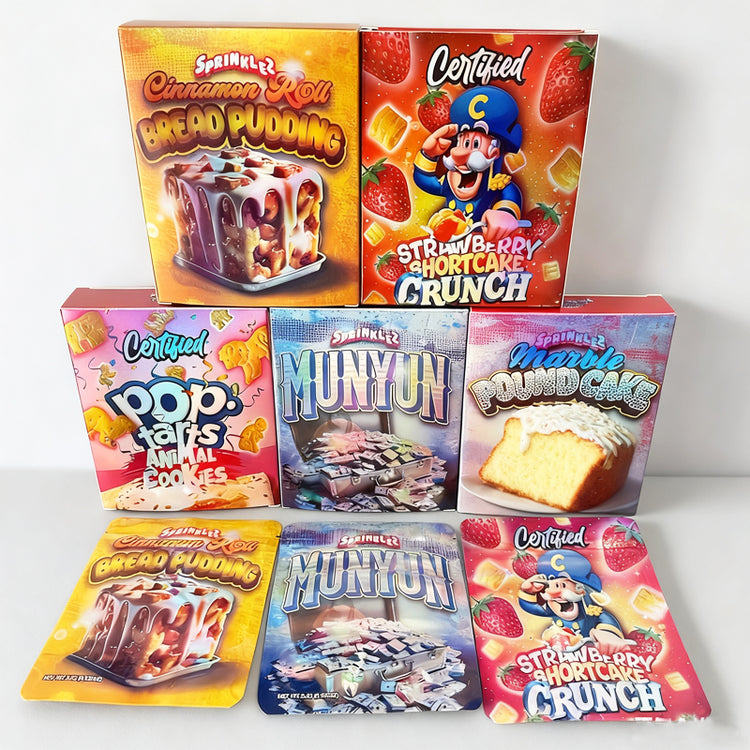 Gomba 3.5g Smell Proof Irregular Shape Mylar Bags Paper Box