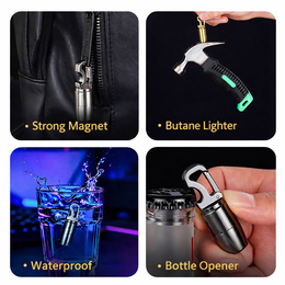 Magnetic Mini Lighter Keychain – Kerosene Flint + Bottle Opener