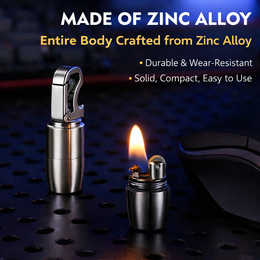 Magnetic Mini Lighter Keychain – Kerosene Flint + Bottle Opener