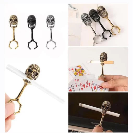 Skull Smoking Ring Clip