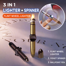 Spinner Pen Lighter – 3-in-1 Kerosene Flint Multi Tool