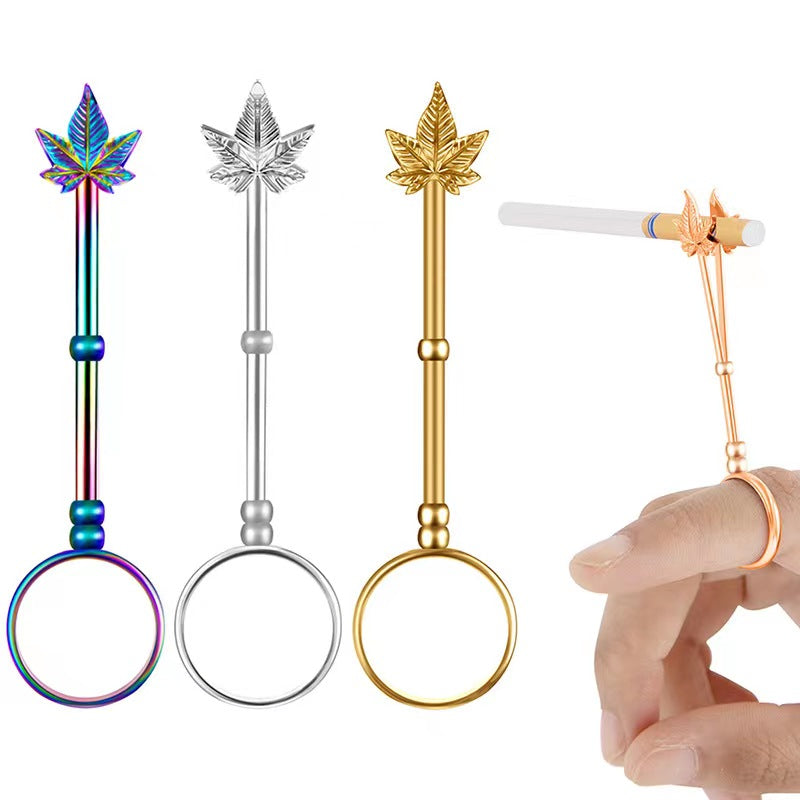 2.95inch Cannabis leaf Blunt Joint Ring Holder