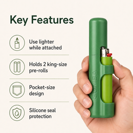 GOMBA 2-in-1 Lighter Holder & Pre-Roll Case