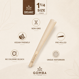 GOMBA Organic Pre-Rolled Cones 1 1/4 Size – 50 Pack