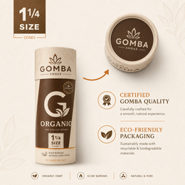 GOMBA Organic Pre-Rolled Cones 1 1/4 Size – 50 Pack