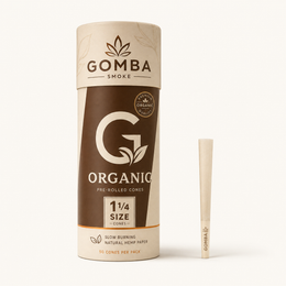 GOMBA Organic Pre-Rolled Cones 1 1/4 Size – 50 Pack