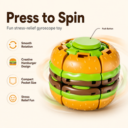 Hamburger Push-Spin Gyroscope Fidget Toy