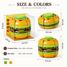 Hamburger Push-Spin Gyroscope Fidget Toy