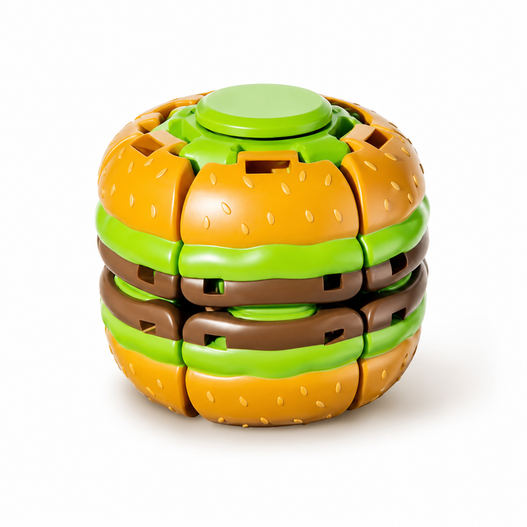 Hamburger Push-Spin Gyroscope Fidget Toy