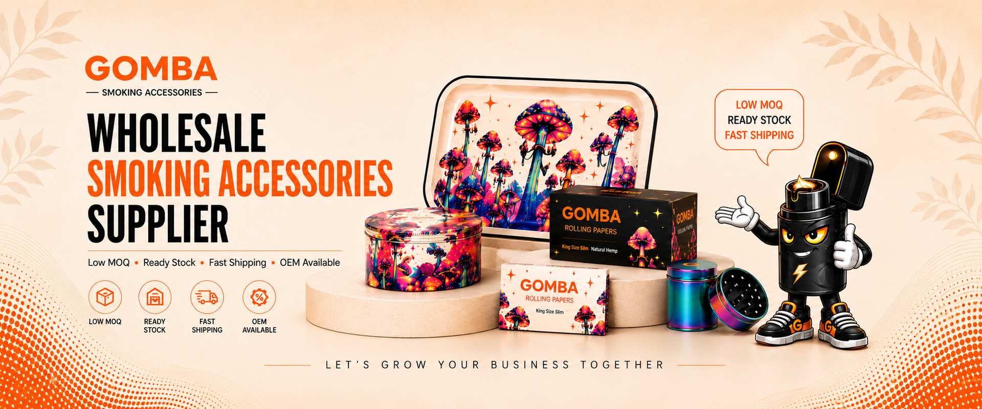 Gombasmoke wholesale smoke accessories banner