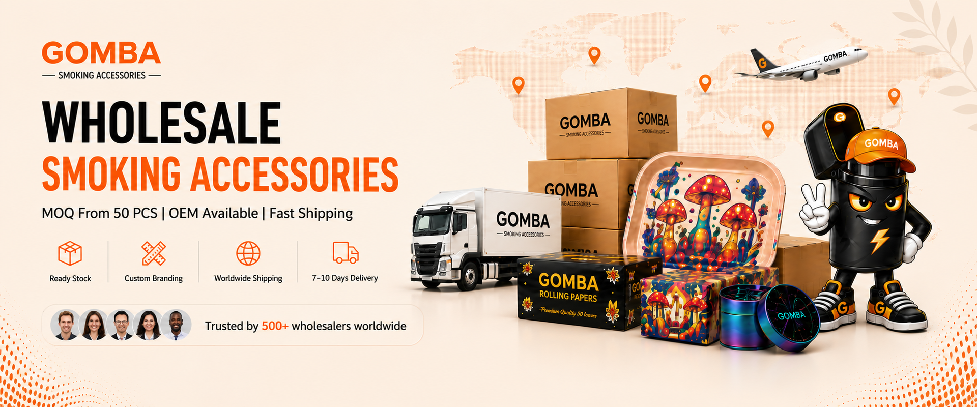 Gombasmoke wholesale smoke accessories banner